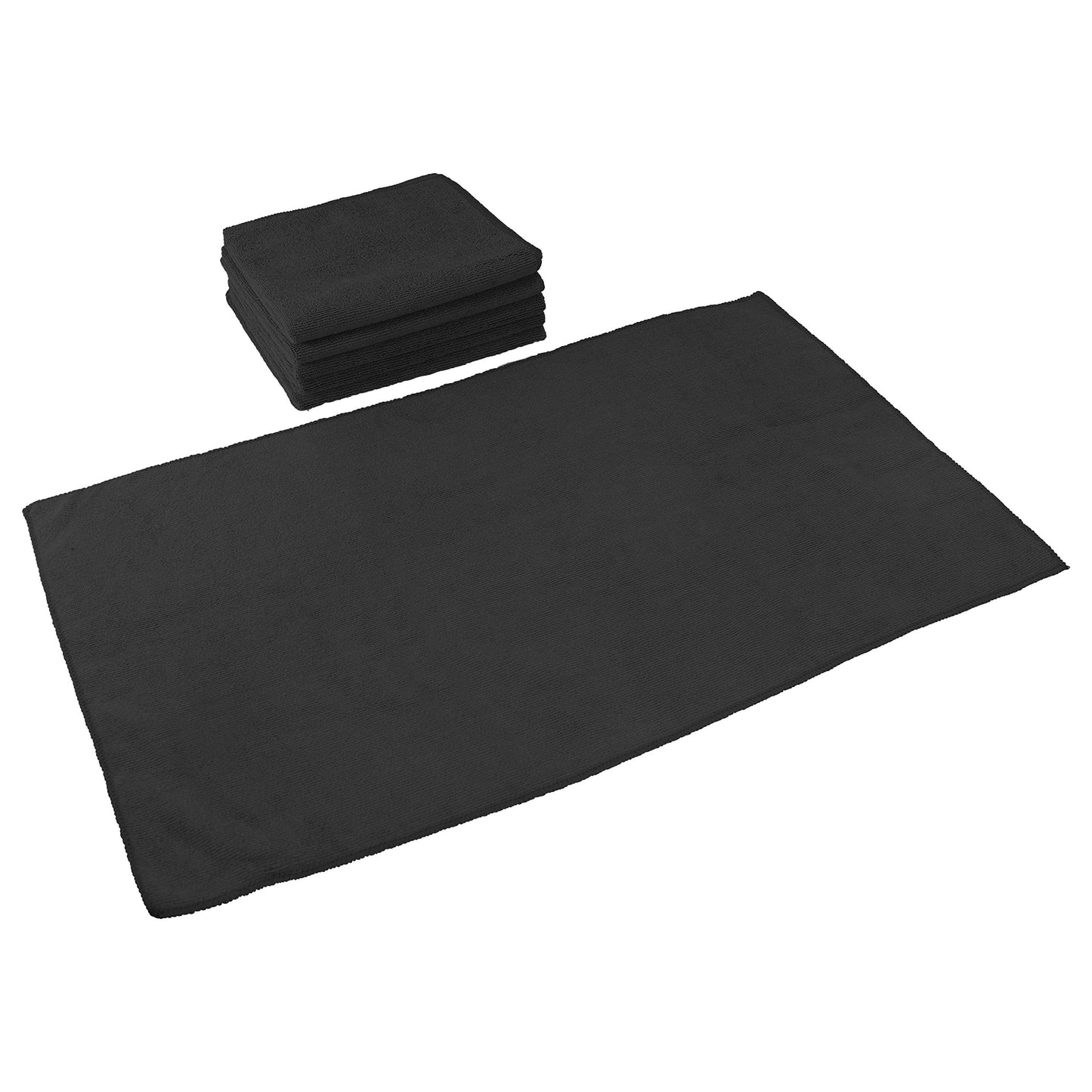 Arkwright Microfiber Gym Towel - Bulk Case of 180 - Super Soft, Quick Dry Workout Sweat Towels, 300 GSM Lightweight & Absorbent for Sports, Working Out, Yoga, and Spa, 16 x 27 in, Black