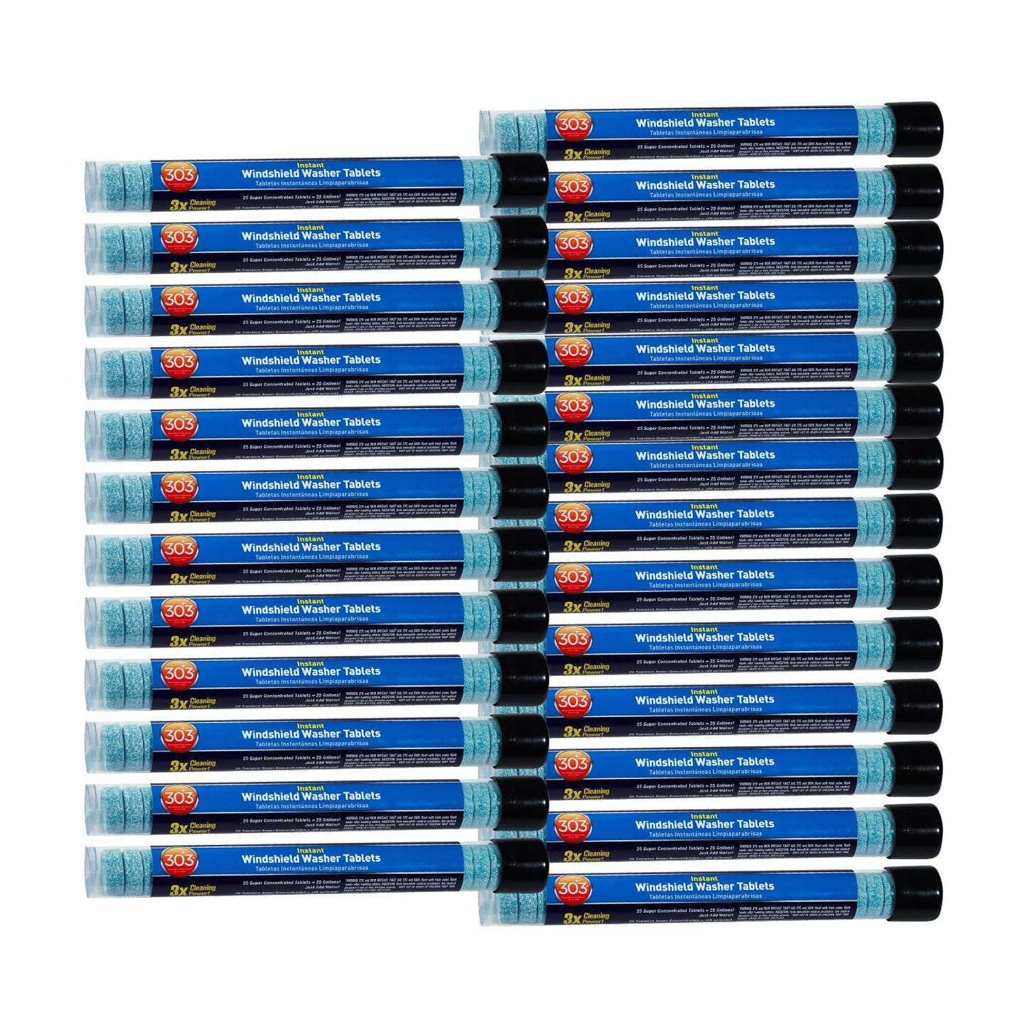 303 (230395) Products Automotive Instant Windshield Washer - 3x Cleaning Power - Super Concentrated Tablets - Just Add Water, 25 Tablet