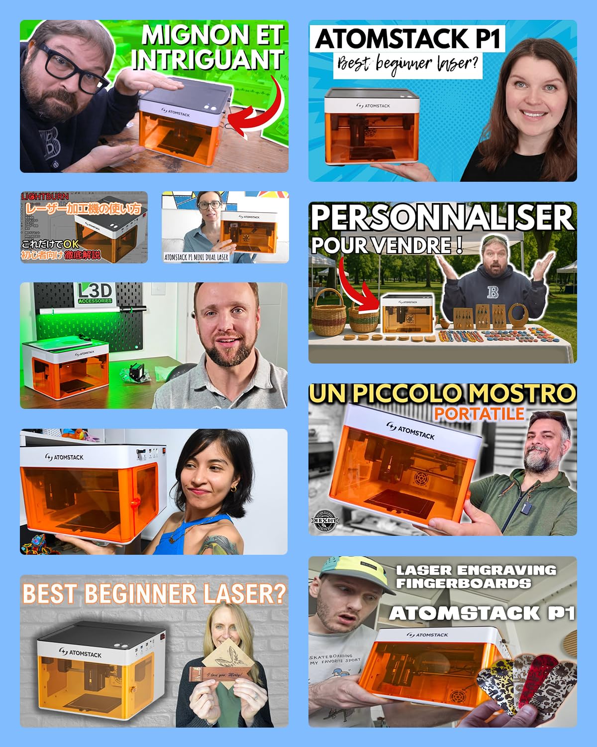 ATOMSTACK P1 5W Laser Engraver, Laser Cutter, Unibody Laser Engraving Machine, 10000 mm/min, 5000mW Diode for Beginners DIY, Wood, Leather, Acrylic, Metal, Portable, Single Laser, Class 1 Safe