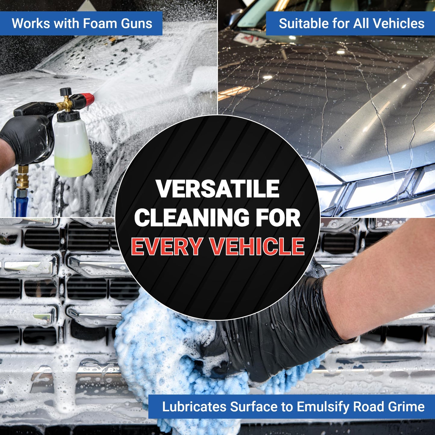 AIM Chemicals Wash N Wax Car Soap - pH neutral for cars, trucks, boats, and RVs. Protects wax and sealants. Use with foam cannon or hand wash. Ideal for detailing and cleaning supplies (AC WW5)