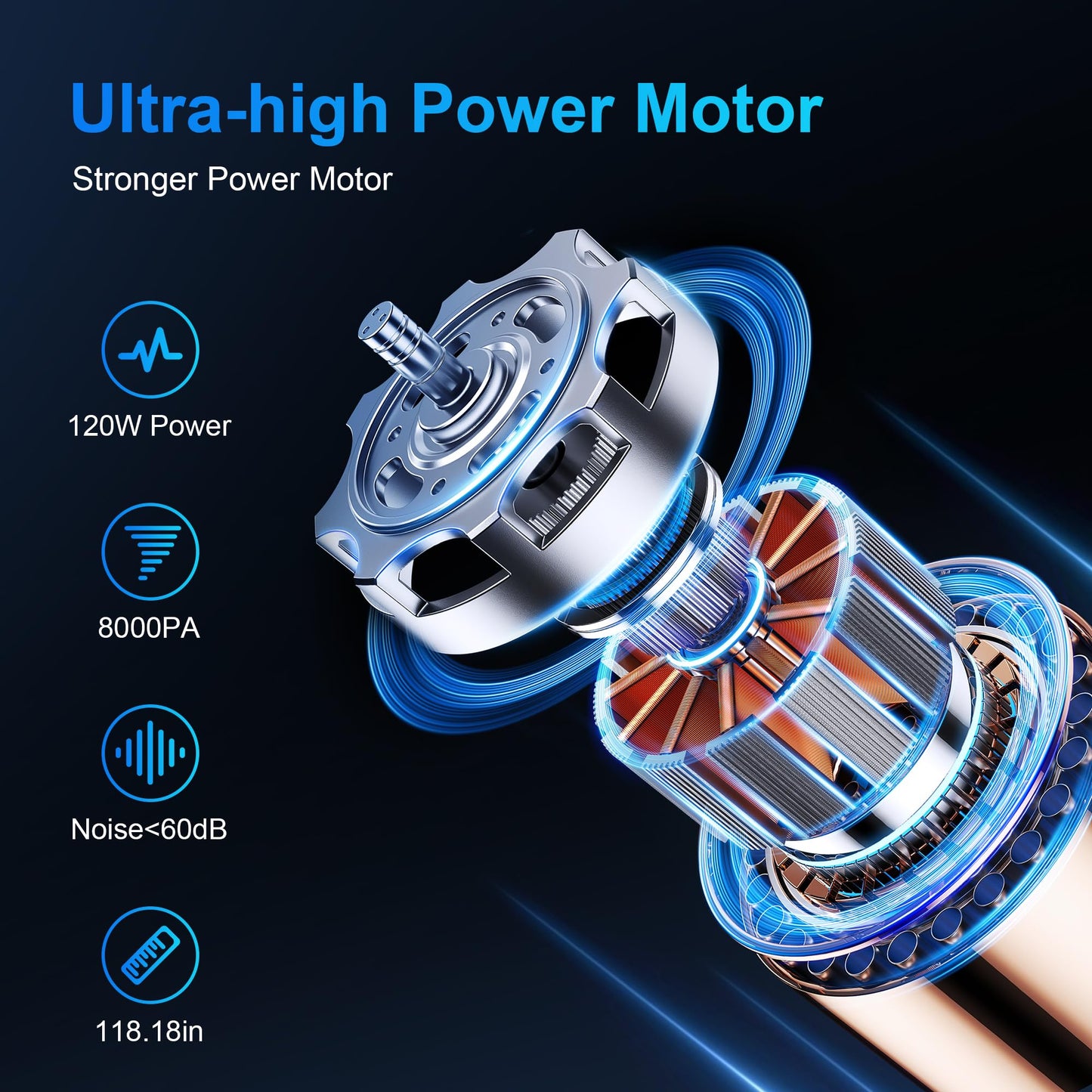 Handheld Car Vacuum Cleaner with 8000PA Powerful Suction, Portable Car Vacuum Cleaner with 2 Filters, Mini Brush, Lightweight, 0.34L Capacity, Essential Accessories