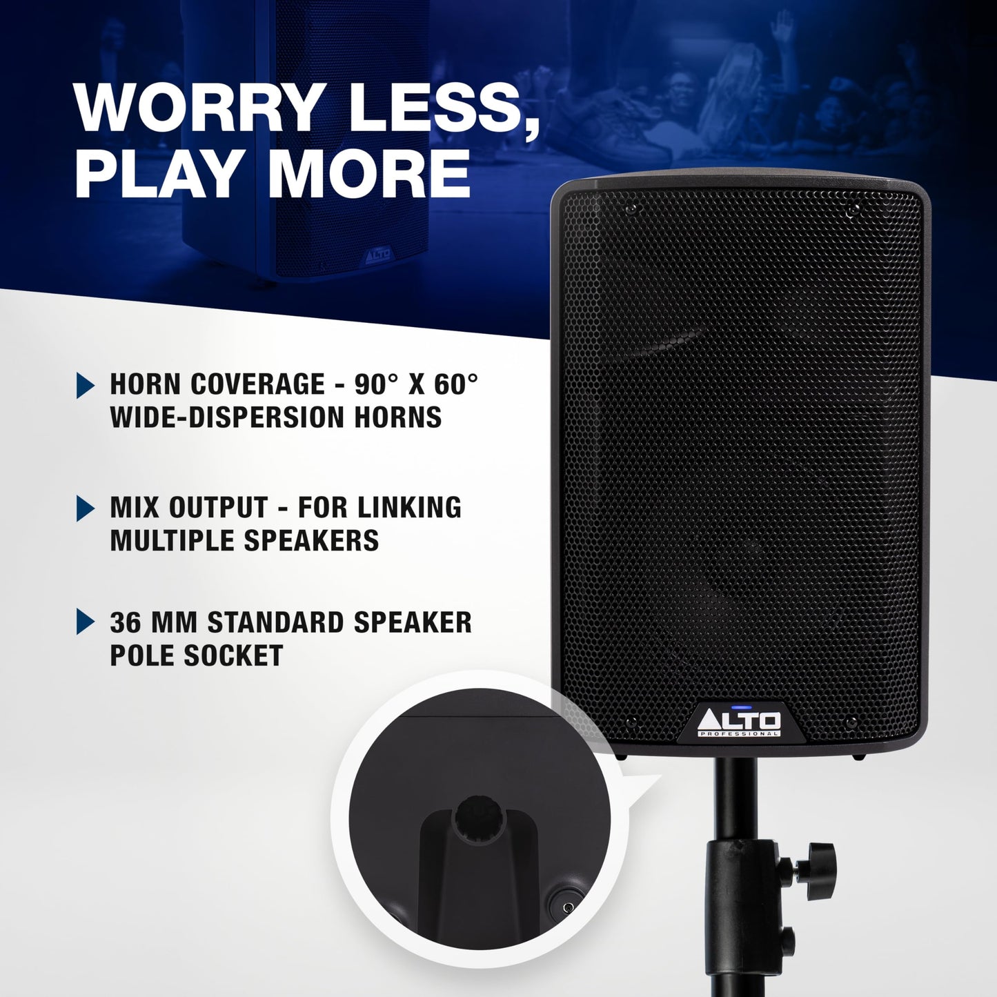 ALTO TX408 350W 8" Powered PA Speaker with Bluetooth, 2-Channel Mixer, Line Level for Mobile DJs and Musicians, for Small Venues, Rehearsals and Events
