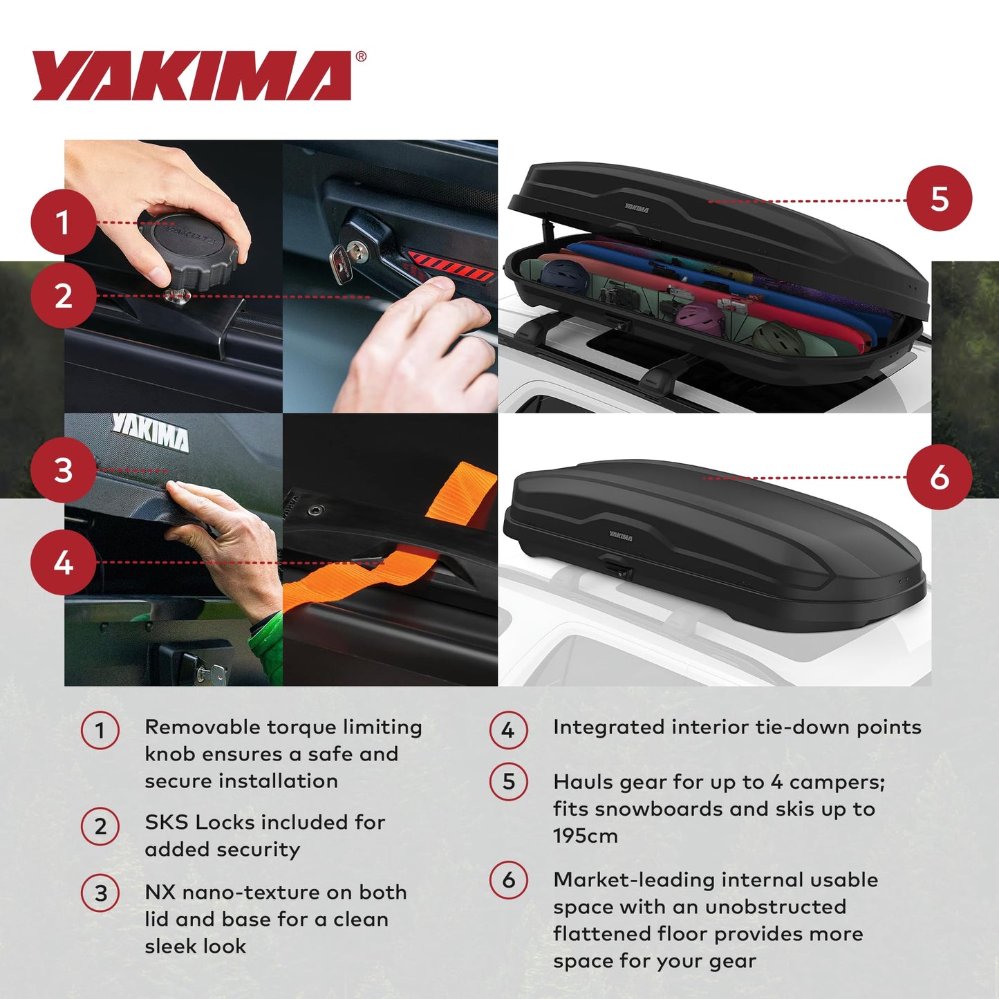 Yakima SkyBox NX XL 18 Roof Top Cargo Carrier, 18 Cubic Feet, Black – Vehicle Rooftop Hard Shell Travel Storage Box with Dual Sided Opening, SKS Locks and Universal Mounting