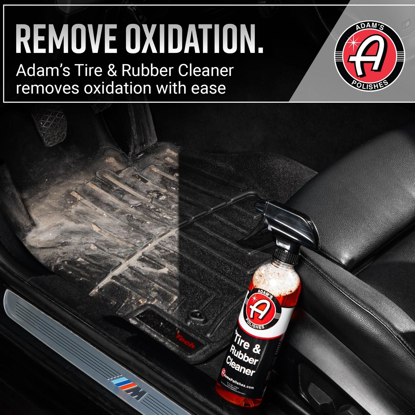 Adam's Polishes Tire & Rubber Cleaner (2-Pack) - Removes Discoloration from Tires Quickly - Works Great on Tires, Rubber & Plastic Trim, and Rubber Floor Mats
