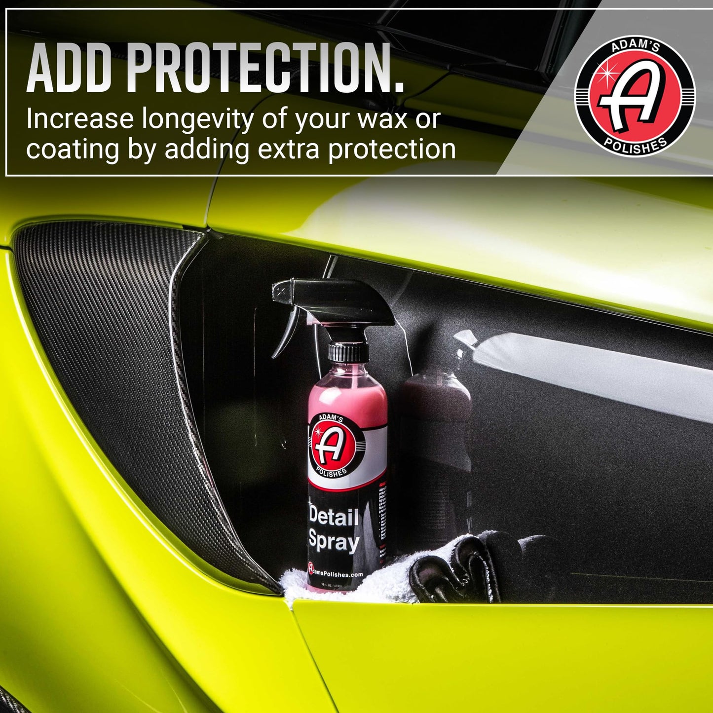 Adam's Polishes Detail Spray - Quick Waterless Detailer Spray for Car Detailing, Polisher Clay Bar & Wax Boosting Tech, Add Shine Gloss & Depth