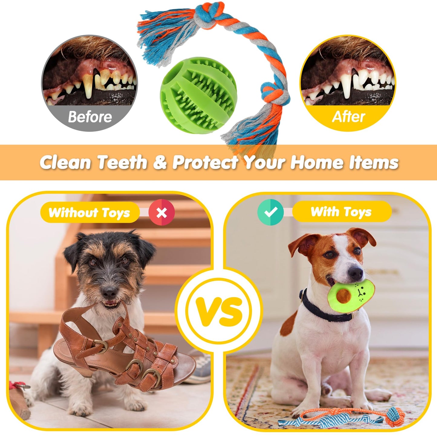 Zeaxuie 25 Pack Luxury Dog Chew Toys for Puppy, Dog Toys with Ropes, Treat Ball and Squeaky Puppy Toys for Teething Small Dogs