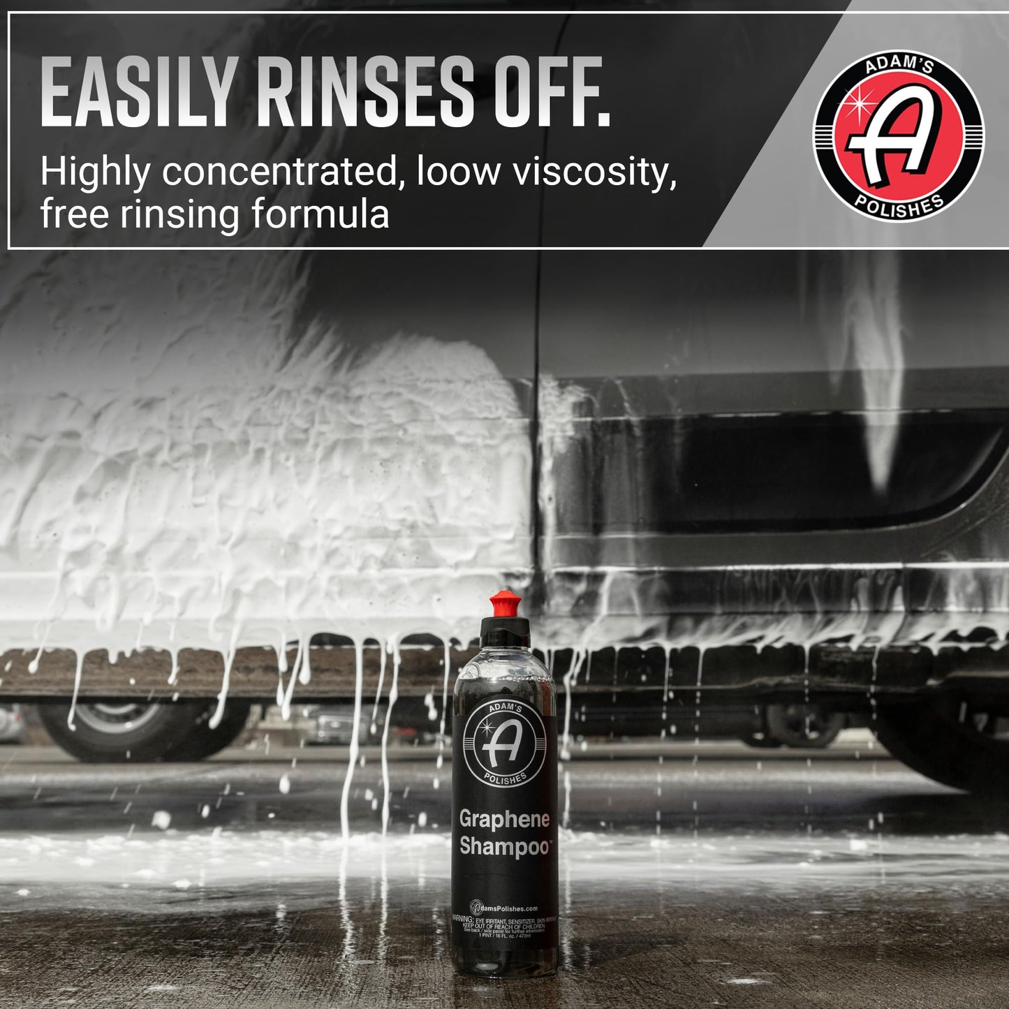 Adam's Polishes Graphene Shampoo 5 Gallon - Graphene Ceramic Coating Infused Car Wash Soap - Powerful Cleaner & Protection In One Step - pH Neutral, High Suds For Foam Cannon & Gun, Detailing Bucket