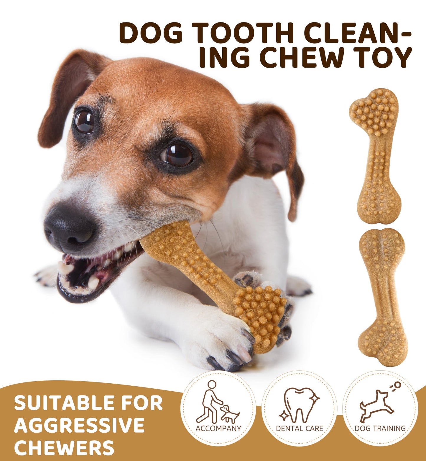 IPTPAS Durable Dog Chew Toy for Aggressive Chewers, Tough Dental Toy for Teeth Cleaning, Boredom & Anxiety Relief, Long-Lasting Toy for All Dog Sizes & Teething Puppies, Keep Them Busy