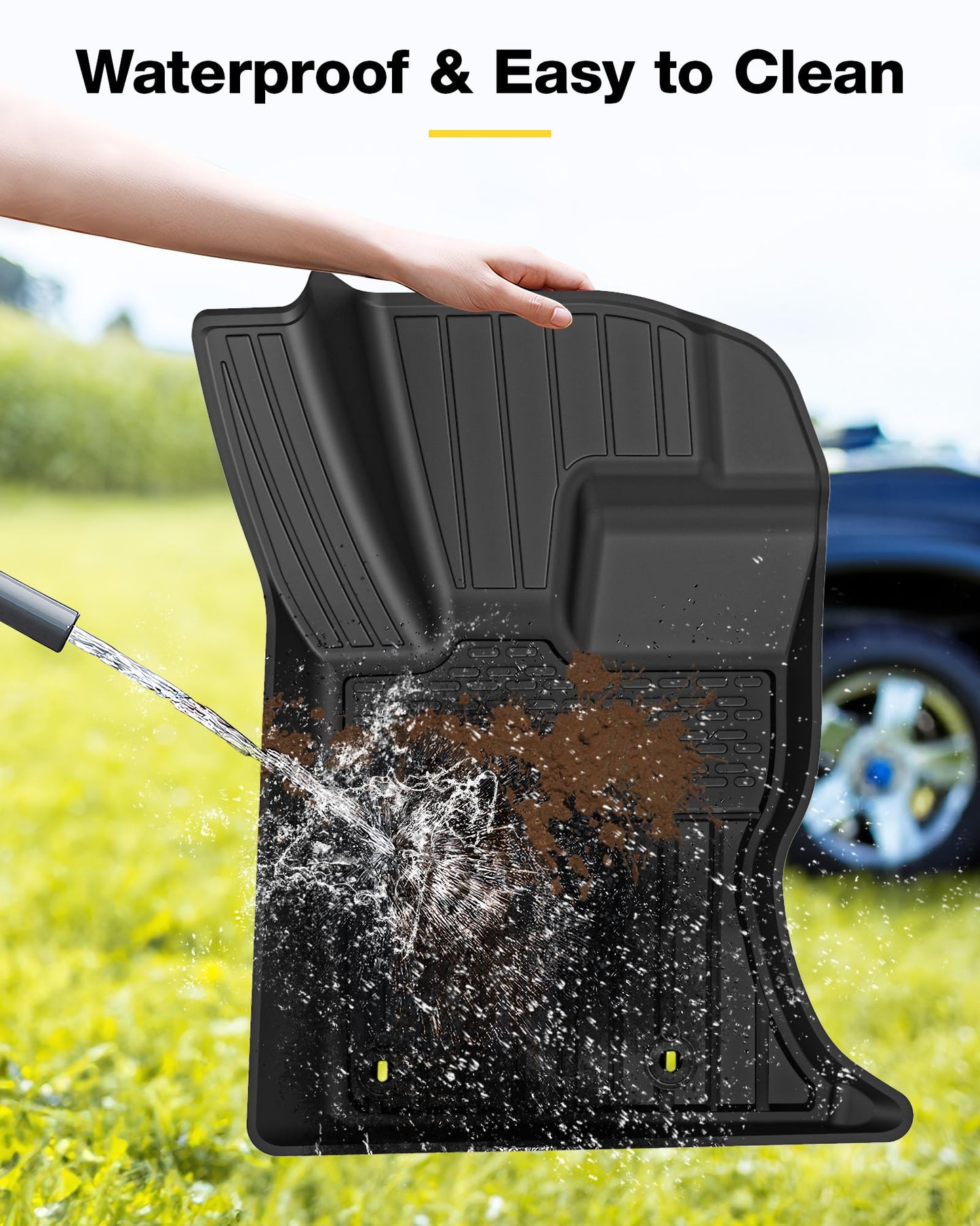 3W Floor Mats Fit 2017-2025 2026 Range Rover Land Rover Velar/Jaguar F-Pace, TPE All Weather Custom Fit Floor Liner for Range Rover Velar 1st and 2nd Row Full Set Car Liners Black