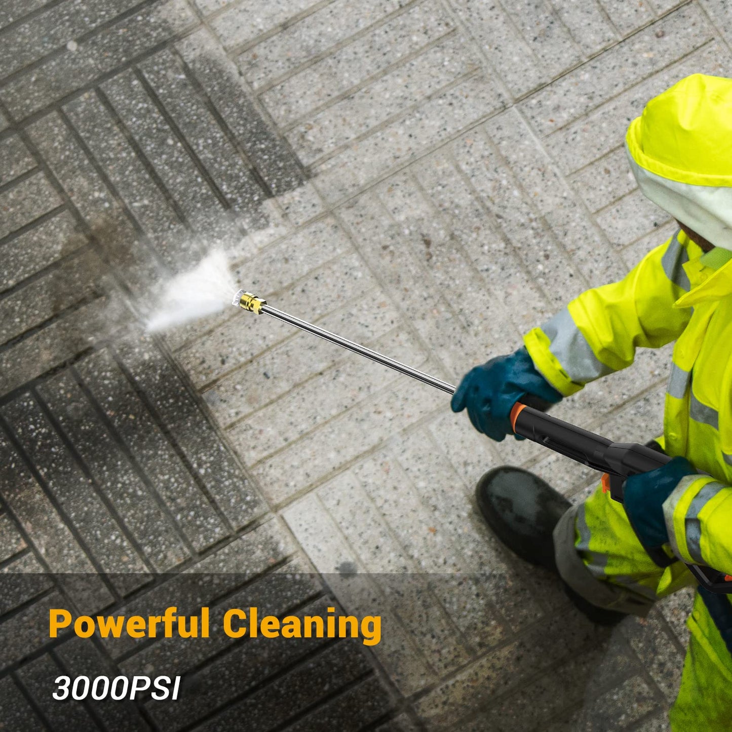 (2023 New) Rock&Rocker Upgraded 1750PSI Pressure Washer, 2.5GPM Portable Electric Power Washer with 360° Spinner Wheels, 4 Quick Connect Nozzles Foam Cannon for Car/Patio/Deck/Home Cleaning