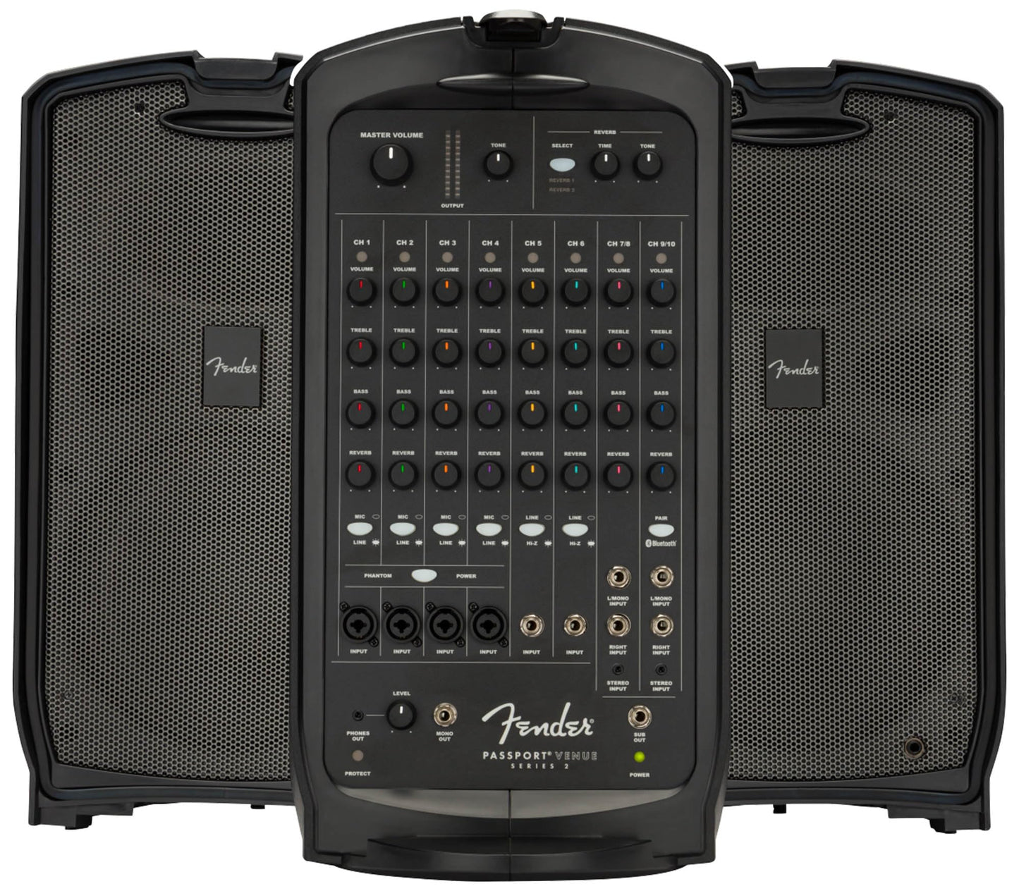 Fender Passport Venue S2 Portable PA System Bundle with Compact Speaker Stands, Microphone, Mic Stand Clip, XLR Cable, and Instrument Cable