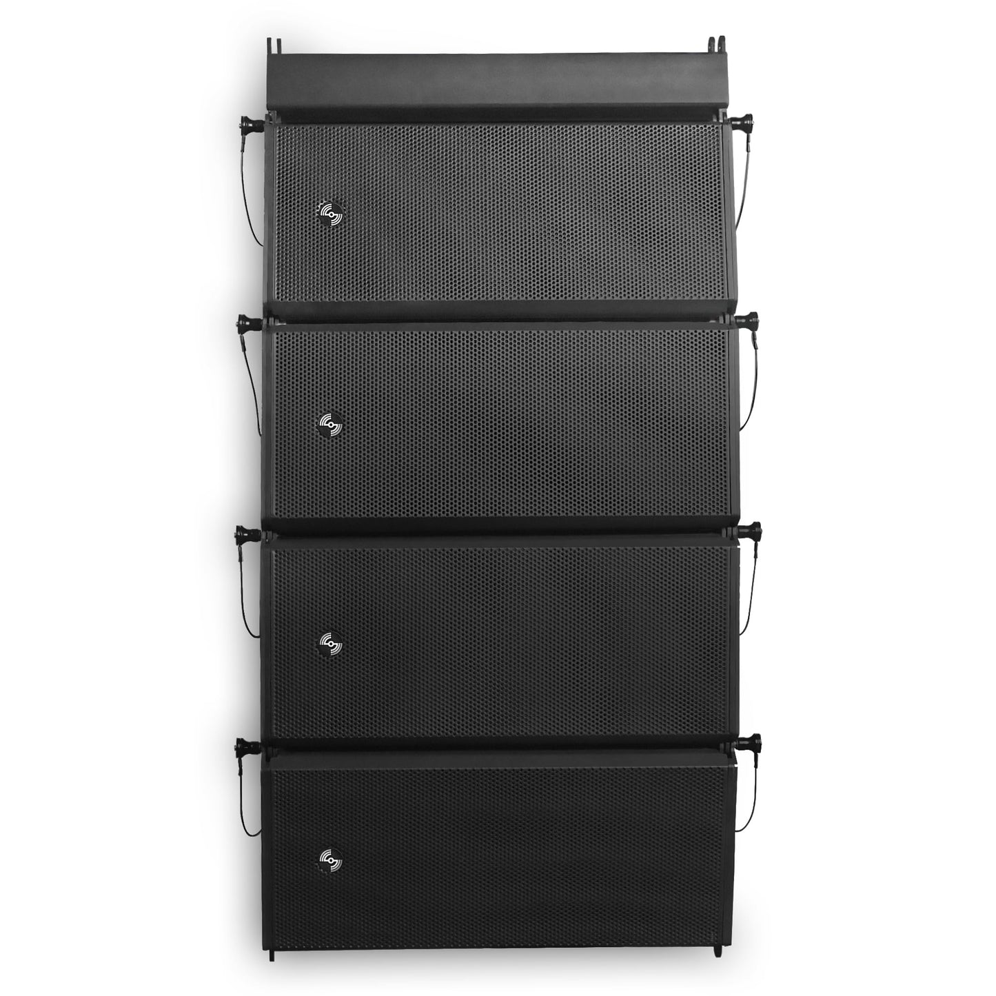 Sound Town ZETHUS Series Powered Line Array Speaker System with Four Dual 6.5-inch Line Array Speakers, One Flying Frame, Black (ZS-A26X4F)