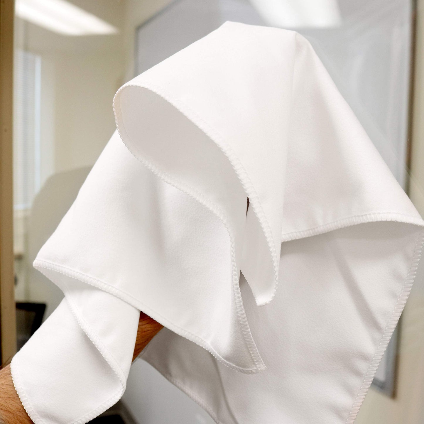 Arkwright Microfiber Suede Glass Cloths - (Case of 216) Absorbent Dish Drying Cloth, Bulk Cleaning Towel Set Perfect for Home, Kitchen, Gym, Cars, and Glass, 16 x 16 in, White