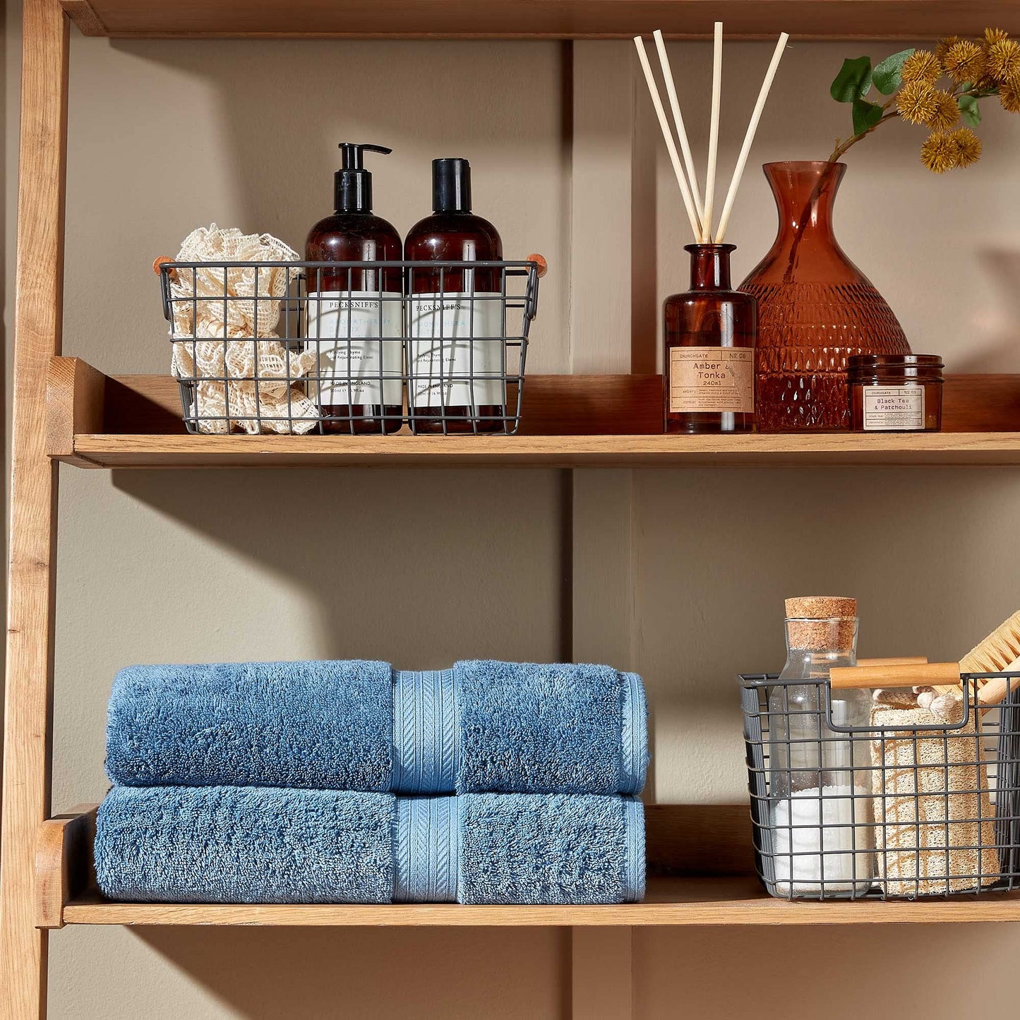 Christy Renaissance 6 Piece Towel Set | Denim Blue | 100% Egyptian Cotton | Luxuriously Soft and Super Absorbent | 675 GSM | 2 Bath Towels 2 Hand Towels 2 Face Cloths