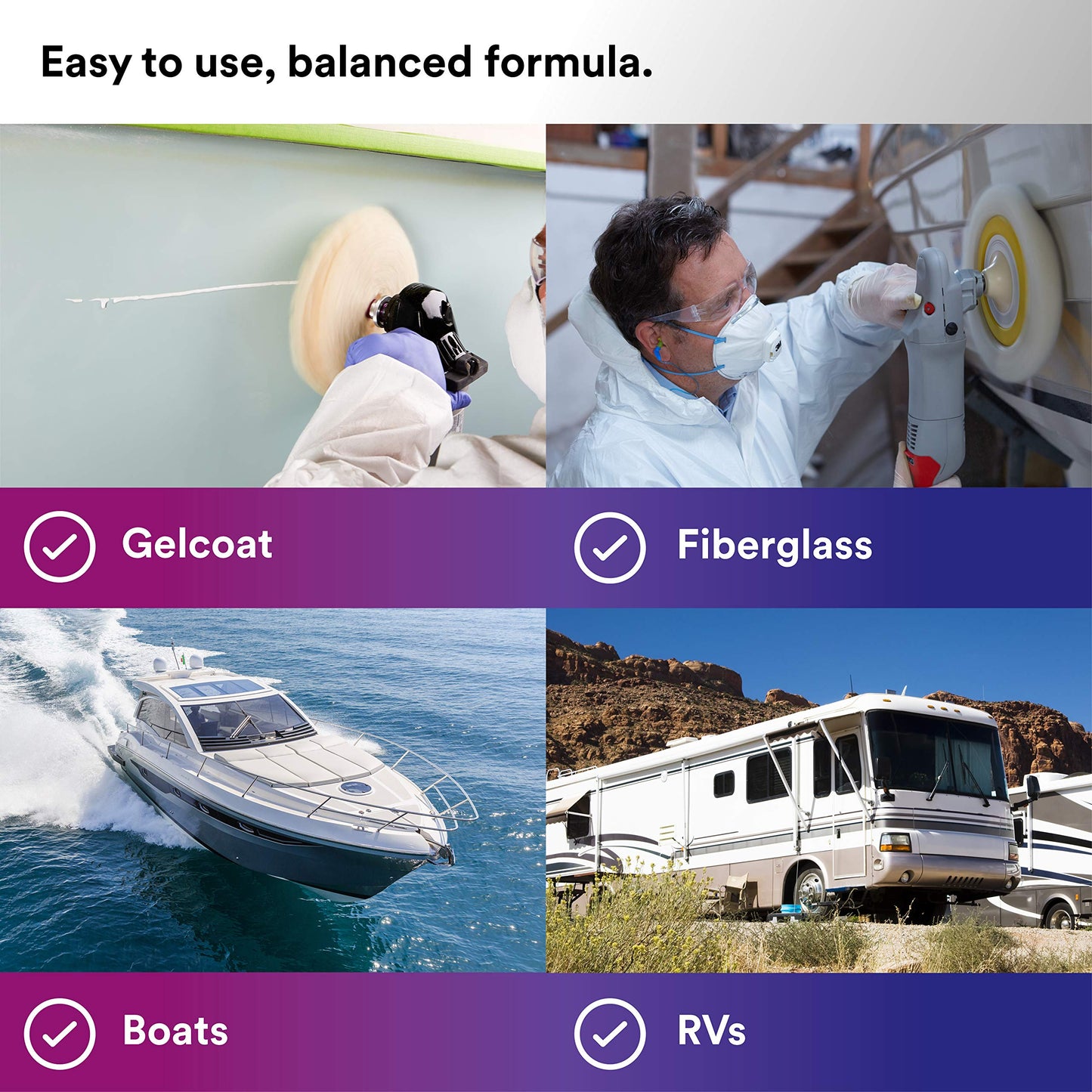 3M Perfect-It Gelcoat Medium Cutting Compound + Wax, 36107, 1 Gallon, One-Step Process, P1500 and Finer Scratches, Fiberglass Oxidation Remover for Boats and RVs