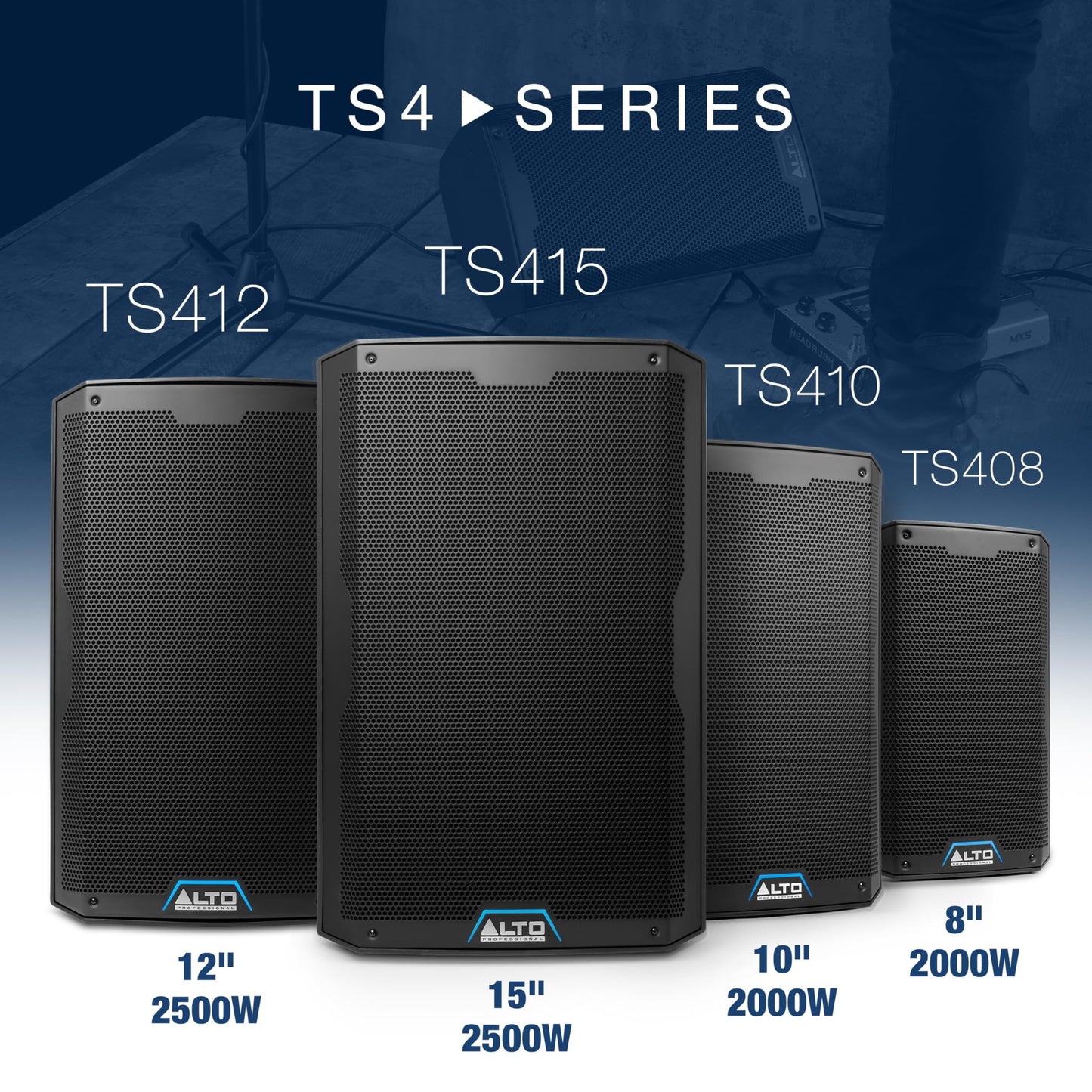 ALTO TS408 2000W 8" Powered PA Speaker with 3 Channel Mixer, Bluetooth Streaming, Wireless Loudspeaker Linking, DSP and ALTO App