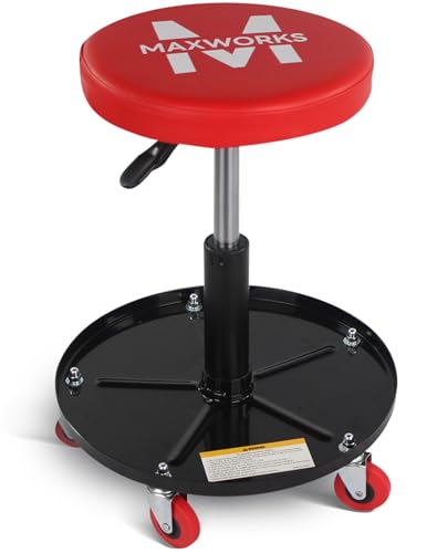 MaxWorks 80771 Pneumatic Roller Seat/Creeper with Adjustable Height - 300 lb Capacity