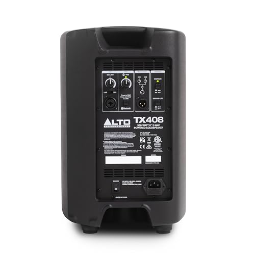 ALTO TX408 350W 8" Powered PA Speaker with Bluetooth, 2-Channel Mixer, Line Level for Mobile DJs and Musicians, for Small Venues, Rehearsals and Events