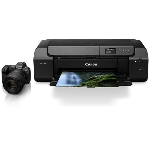 Canon PIXMA PRO-200 Wireless Inkjet Photo Printer | 13x19 Borderless Printing | 8-Color Dye Ink | Fast A3+ Output | Compact for Photographers & Artists (4280C002) + Printer Cable + Ethernet Cable