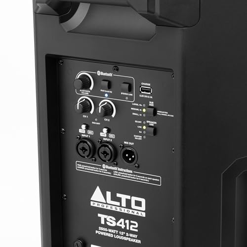 ALTO TS412 2500W 12" Powered PA Speaker with 3 Channel Mixer, Bluetooth Streaming, Wireless Loudspeaker Linking, DSP App