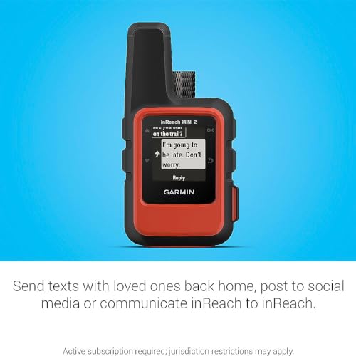 Garmin inReach Mini 2, Lightweight and Compact Satellite Communicator, Hiking Handheld, Orange - 010-02602-00