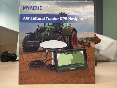 MYACUC Tractor GPS Navigator for Precision Farming, GNSS Agricultural Farming Navigator with 9" Touch Screen Suitable for Spraying Plowing and Sowing Farmland Activities Automatic Positioning