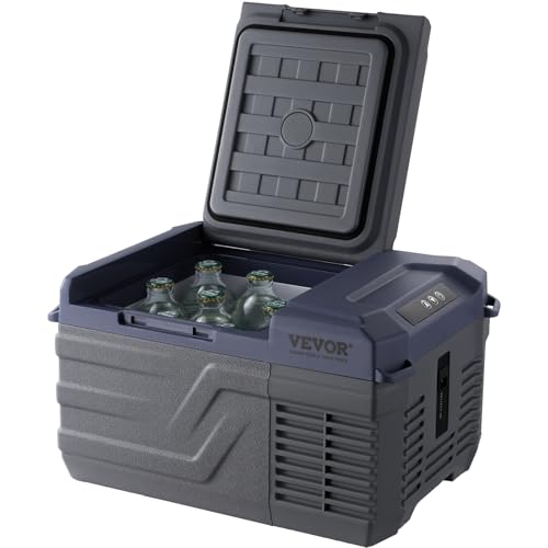 VEVOR Car Refrigerator, 12 Volt Car Refrigerator Fridge, 9 L Single Zone Portable Freezer, -4℉-68℉ Adjustable Range, 12/24V DC and 100-240V AC Compressor Cooler for Outdoor, Camping, RV