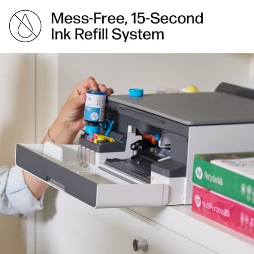 HP Smart Tank 5101 Wireless All-in-One Ink Tank Printer, Scanner, Copier with 2 years of ink and 100 sheets of photo paper included, Best-for-home, Refillable, AI-enabled (1F3Y0A)