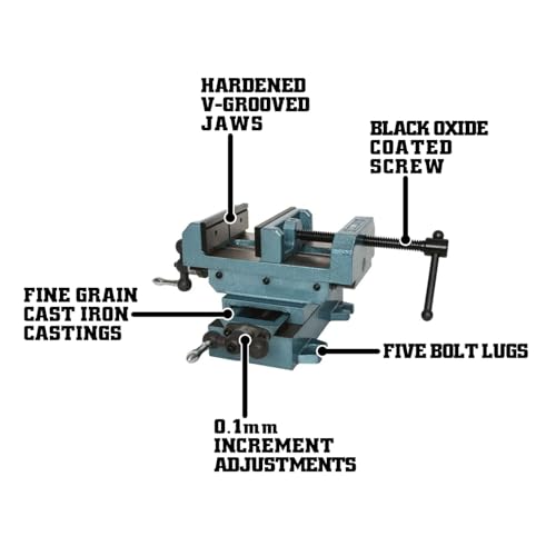 Wilton Cross-Slide Drill Press Vise, 6" Jaw Width & Max Opening, 2" Jaw Depth (Model CS6)