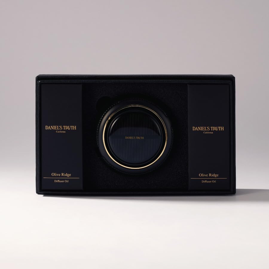 Daniel's Truth Solar-Powered Car Air Freshener Set, 2 x 15ml (0.5oz) Bottles – Bombshell & Magnolia Hill Scents, K-Beauty Designed, USA-Made Rotating Essential Oil Diffuser, 30ml (1oz) Total