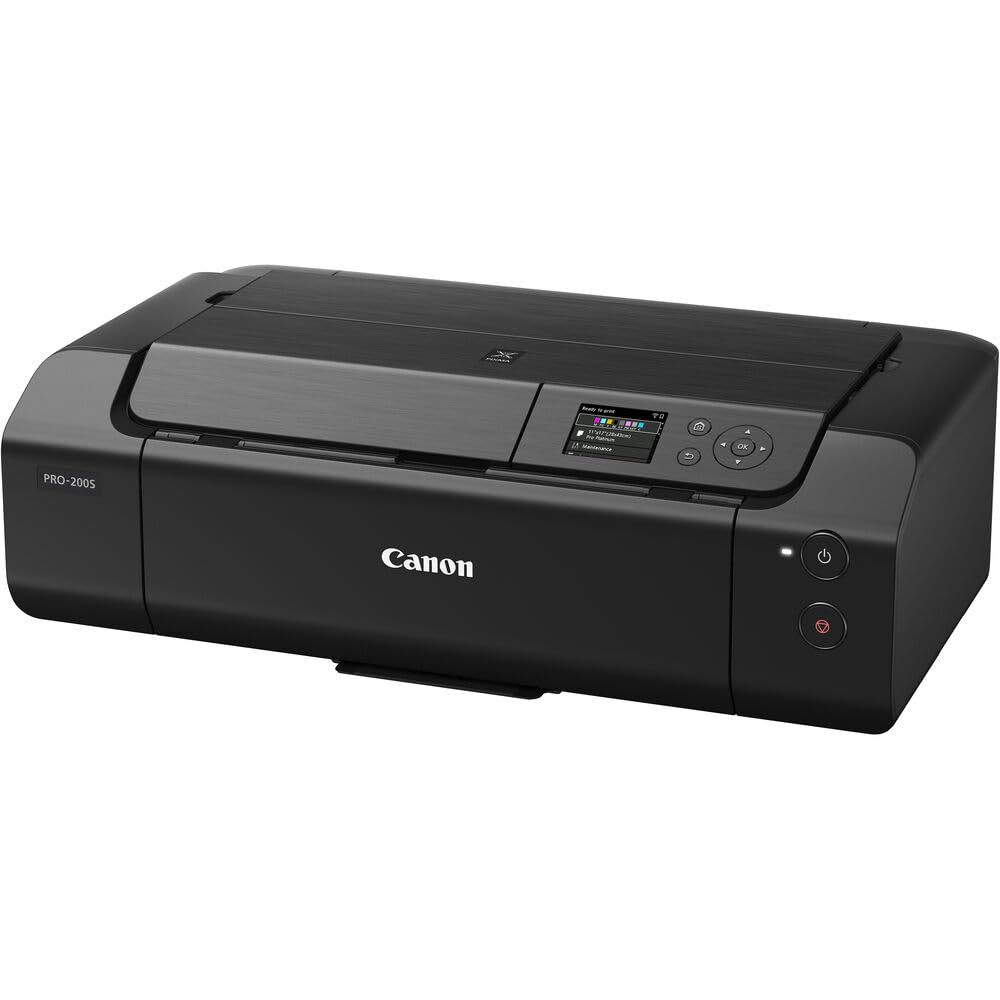 Canon PIXMA PRO-200S Wireless Photo Printer | 13-Inch Borderless Printing | 8-Color Dye Ink for Photographers & Designers (6875C002) + Cleaning Kit + Printer Cable + Ethernet Cable
