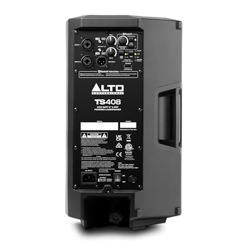ALTO TS408 2000W 8" Powered PA Speaker with 3 Channel Mixer, Bluetooth Streaming, Wireless Loudspeaker Linking, DSP and ALTO App