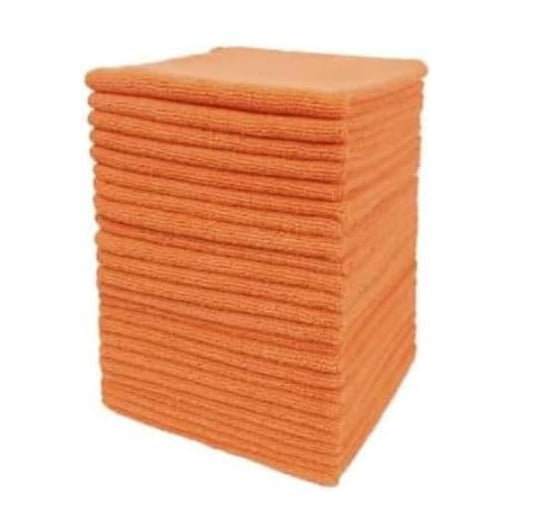 Tricol Clean Professional Extra Thick Commercial Grade Microfiber Cleaning Cloth, Orange, Pack of 240