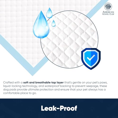 American Kennel Club Scented Puppy Training Pads with Ultra Absorbent Quick Dry Gel – 28 x 30 Pee Pads for Dogs - Fresh Scented - 50 Count, XL