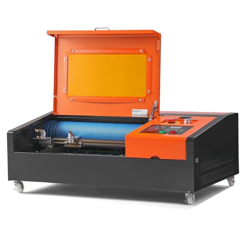 VEVOR 40W Desktop CO2 Laser Engraver, 12 x 8 in, 11.8 IPS Laser Cutter Machine with Water-Cooled Laser Tube, Compatible with CorelDRAW, Windows XP 7 8 10, EMF, JPG, PLT, WMF, for Wood Acrylic Fabric