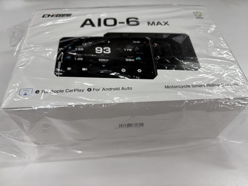 CHIGEE AIO-6 MAX Motorcycle Carplay Android Auto GPS Navigation System, 2000nits,STARVIS HDR 6" LCD, 60FPS,5G Wi-Fi BT, IPX9 Waterproof, Support Siri Google Assistant, Dedicated App