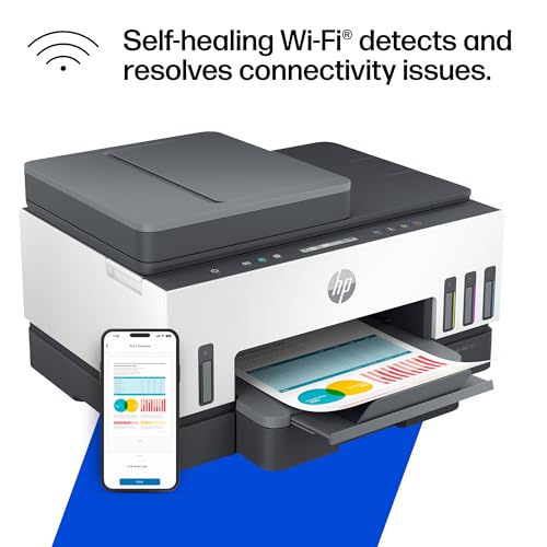 HP Smart Tank 7301 Wireless All-in-One Ink Tank Printer, Scanner, Copier with 2 years of ink included, Best-for-home office, Refillable, AI-enabled (28B70A)