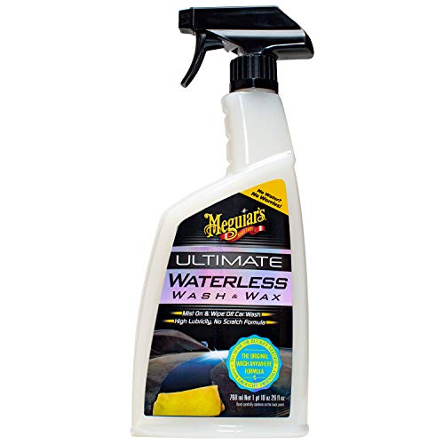 Meguiar's Ultimate Waterless Wash & Wax, Scratch-Free Waterless Car Cleaning Spray That Makes Detailing Quick and Easy, 2-in-1 Cleaner and Protection to Help Your Ride Shine, 26 Oz
