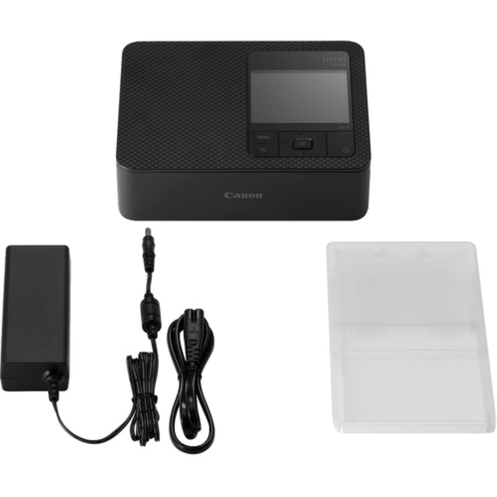 Canon SELPHY CP1500 Compact Photo Printer | Black with 2 x KP-108IN Color Ink and Paper Set (3 Items)