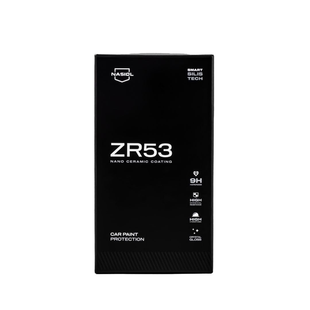Nasiol ZR53 Nano Ceramic Coating Kit for Cars – 10H Ultimate Paint Protection, Soft Touch Finish, High Gloss, Superior Hydrophobicity, Up to 3 Years Durability