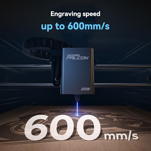 Creality Falcon A1 Pro 20W Laser Engraver, 180W Enclosed Laser Cutter and Engraver Machine with Air Assist, HD Smart Camera for Auto Focus, APP Control, Touch Screen, Ideal for Wood & Metal