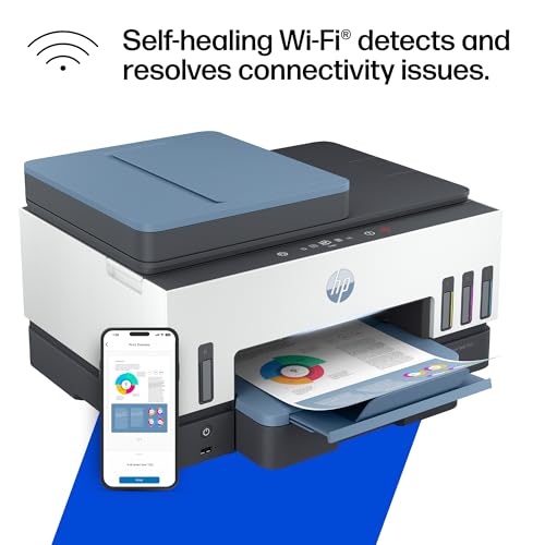 HP Smart Tank 7602 Wireless All-in-One Ink Tank Printer, Scanner, Copier with 2 years of ink included, Best-for-home office, Refillable, AI-enabled (28B98A)