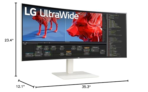 LG 38WR85QC-W 38 inch Curved UltraWide WQHD Nano IPS VESADisplayHDR 600 144Hz 1ms USB Type-C 90W Computer Monitor NVIDIA G-SYNC AMD FreeSync Premium Pro HDMI DisplayPort Tilt/Height/Swivel Stand White