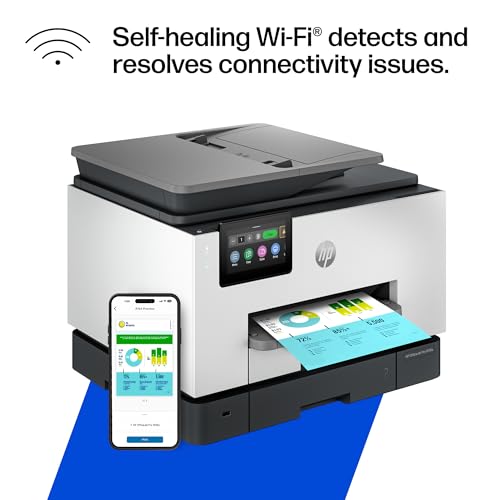 HP OfficeJet Pro 9135e Wireless All-in-One Color Inkjet Printer, Print, scan, copy, fax, ADF, Duplex printing best-for-office, 3 month Instant Ink trial included, AI-enabled (404M0A)