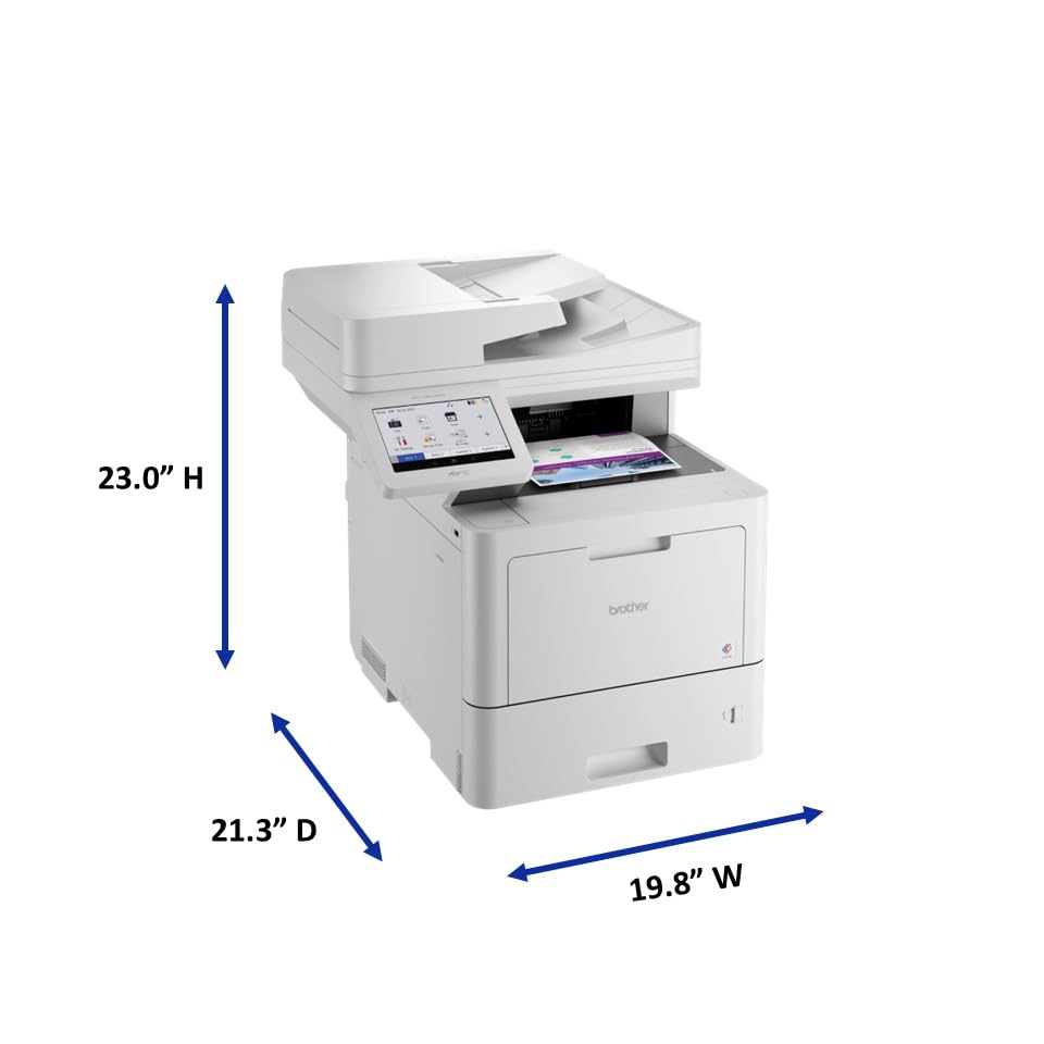Brother MFC‐L9610CDN Enterprise Color Laser All‐in‐One Printer with Fast Printing, Large Paper Capacity, and Advanced Security Features, White