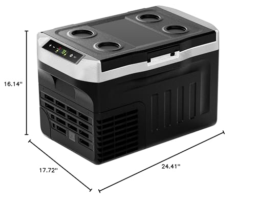 EUHOMY 12 Volt Refrigerator, 22QT(21L) 12V Cooler, Compressor Electric Cooler -4℉~68℉, 12V Fridge 12/24V DC 100-240V AC, Portable Freezer for Camping, Travel, Truck, Home