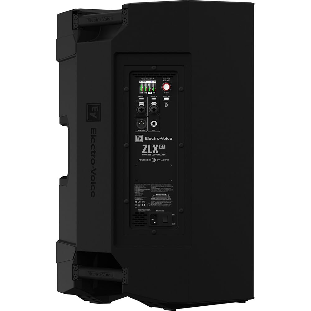 Electro-Voice ZLX-15P-G2 15" 2-Way 1000W Bluetooth-Enabled Powered Loudspeaker (Pair) Bundle with Auray SS-47S-PB Steel Speaker Stands with Carrying Case and 2X XLR Cable