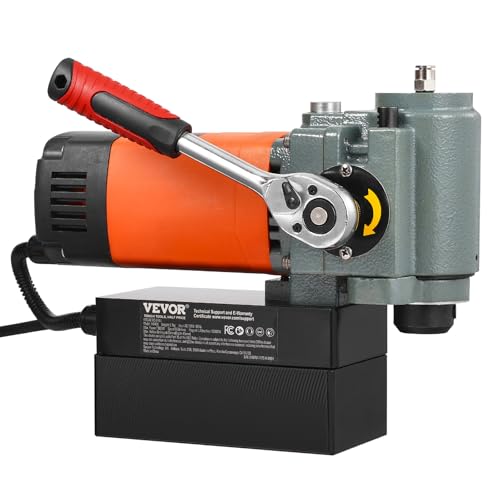 VEVOR Low Profile Magnetic Drill Press, 1300W Mag Drill, Light Weight Portable Mag Drilling Machine with Cooling Device and Overload Protection, Mag Press for Equipment Installation, Industrial