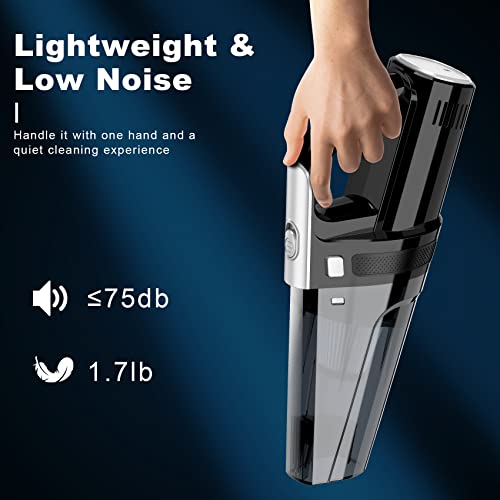 DRECELL Car Vacuum, Portable Vacuum Cleaner with Powerful 7000PA Suction, DC 12V Power 16.4Ft Cord Vacuum Cleaner, LED Light, 0.33L Capacity, Car Accessories for Men/Women