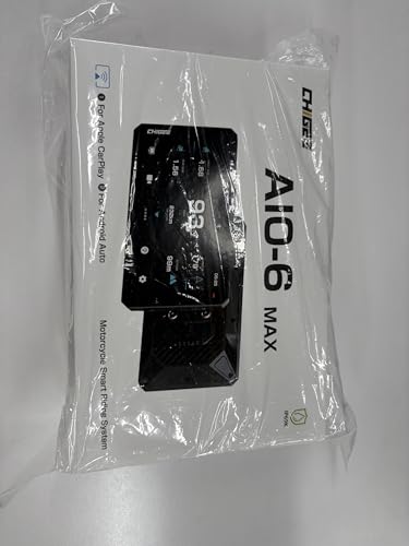 CHIGEE AIO-6 MAX Motorcycle Carplay Android Auto GPS Navigation System, 2000nits,STARVIS HDR 6" LCD, 60FPS,5G Wi-Fi BT, IPX9 Waterproof, Support Siri Google Assistant, Dedicated App